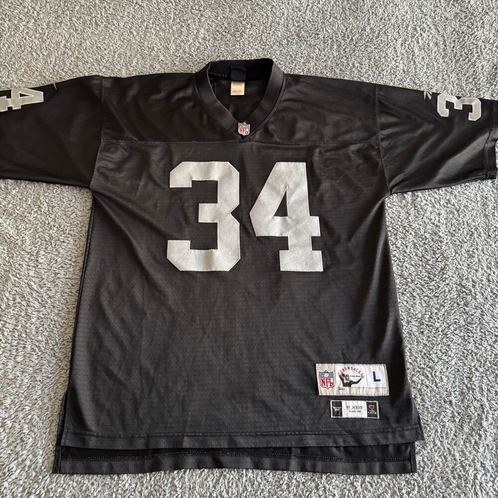2005 Reebok Premier Bo Jackson #34 1988 NFL Oakland Raiders Throwback Jersey L